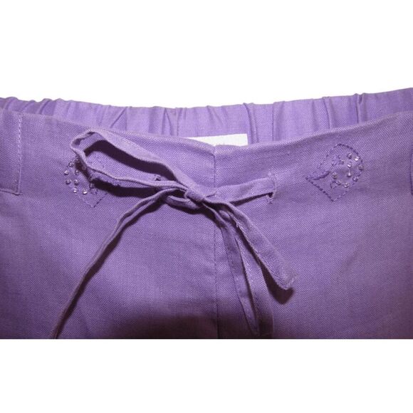 Liz Claiborne Livvy Petite Linen Cropped Pants Sz 6P - Picture 5 of 8